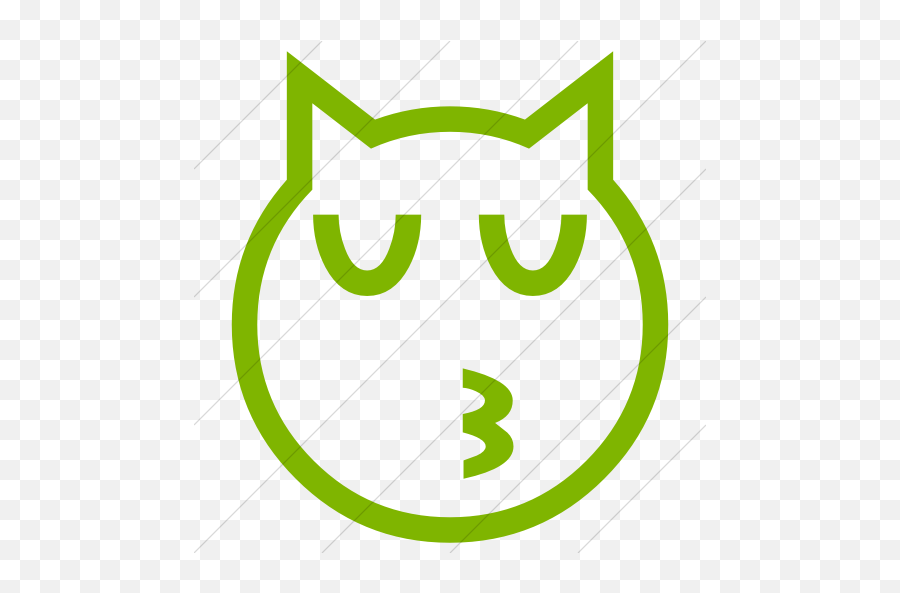 Iconsetc Simple Green Classic Emoticons Kissing Cat Face - Emoji Domain,Eye Emoticons
