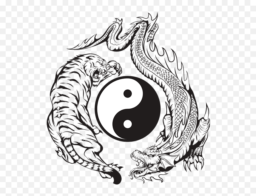 Tiger Dragon Yin Yang Dojo Meditation - Tai Chi Emoji,Yin Yang Emoji Iphone