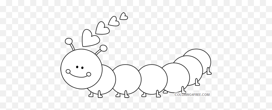 Black And White Caterpillar Coloring Pages Valentine S - Valentine Color Pages With Caterpillars Emoji,World And Worm Emoji