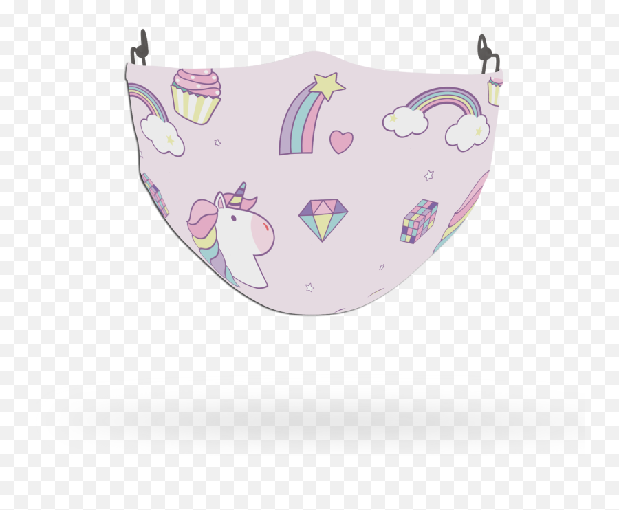 Pink Unicorn Pattern Rainbow Face Covering Print 5 - For Teen Emoji,Unicorn Face Emoji