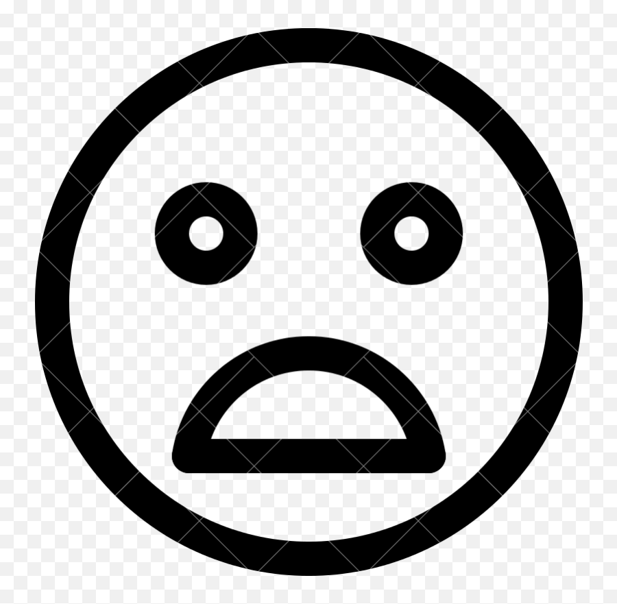 Shocked Emoji Outline - Anguish Icon,Shocked Emoji