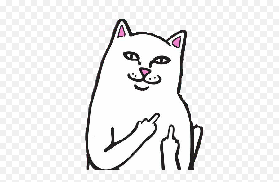Ripndip Cat Crazycat Obscene - Ripndip Middle Finger Cat Emoji,Obscene Emoji