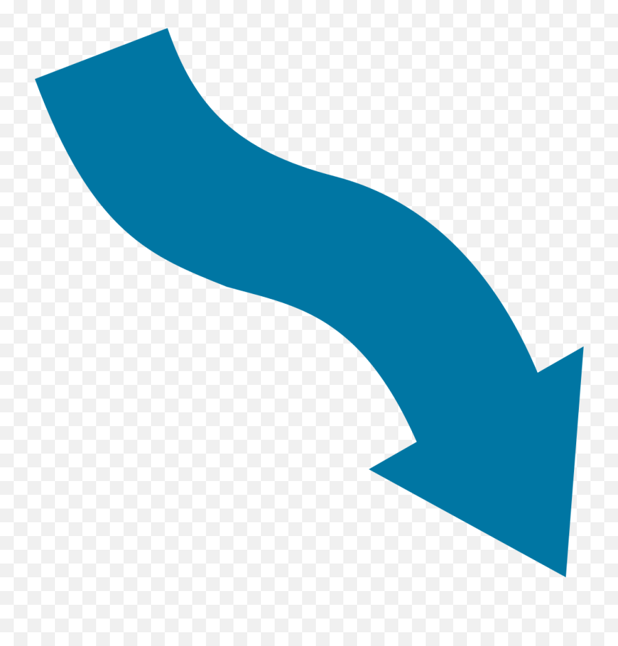 Wavy Arrow Down Right - Wind Arrow Emoji,Pointing Down Emoji