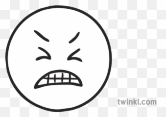 Angry Emoji Emotions Emoticon Icon Sen Ks1 Black And White - Excited