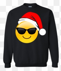 Shirt Cool Sunglasses Santa Hat Family - Portable Network Graphics Emoji,Emoji Sweater