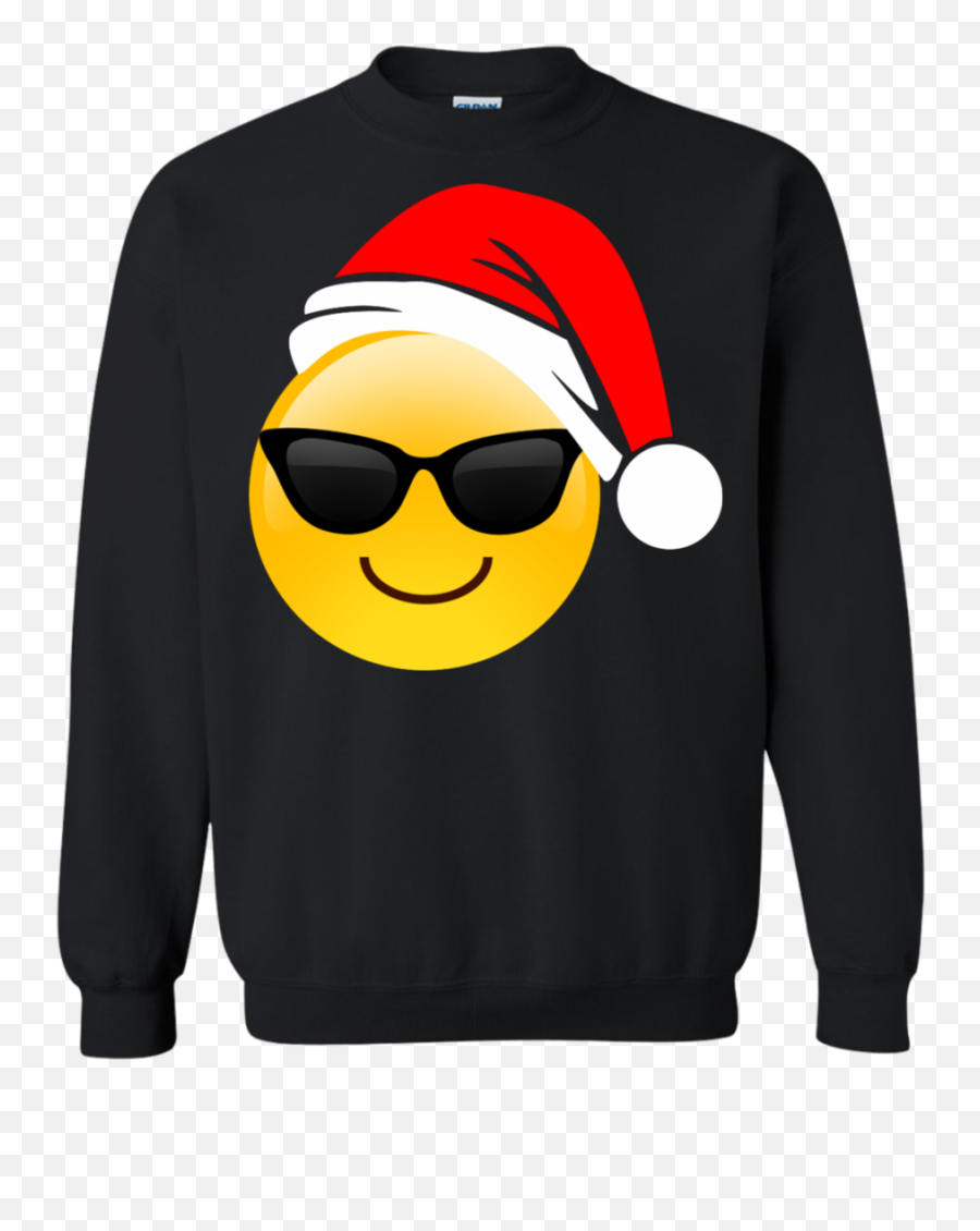 Shirt Cool Sunglasses Santa Hat Family - Portable Network Graphics Emoji,Emoji Sweater