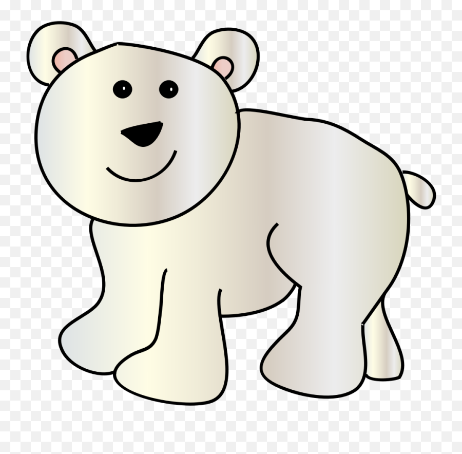 Clipart Polar Bear - Cartoon Polar Bear Clip Art Emoji,Bear Black And White Emoji