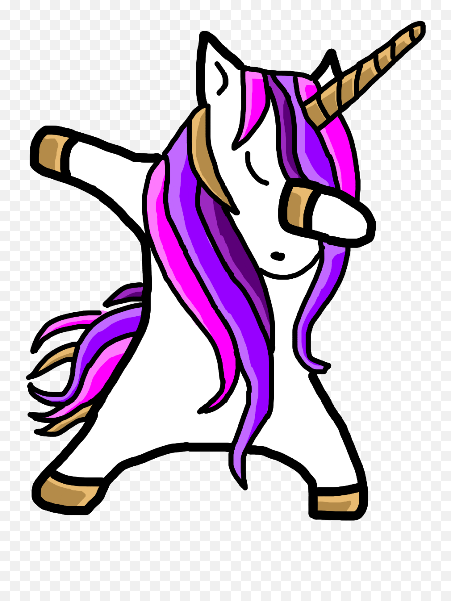 Unicorn Purple Pink White - Dabbing Unicorn No Background Emoji,How To Draw A Emoji Unicorn