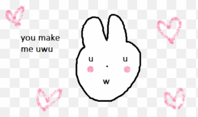 Uwu Bunny Text White Hearts Freetoedit - Illustration Emoji,Bunny Emoji Text Symbol