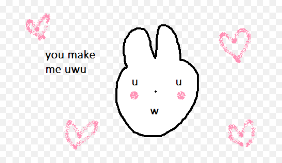 Uwu Bunny Text White Hearts Freetoedit - Illustration Emoji,Bunny Emoji Text Symbol