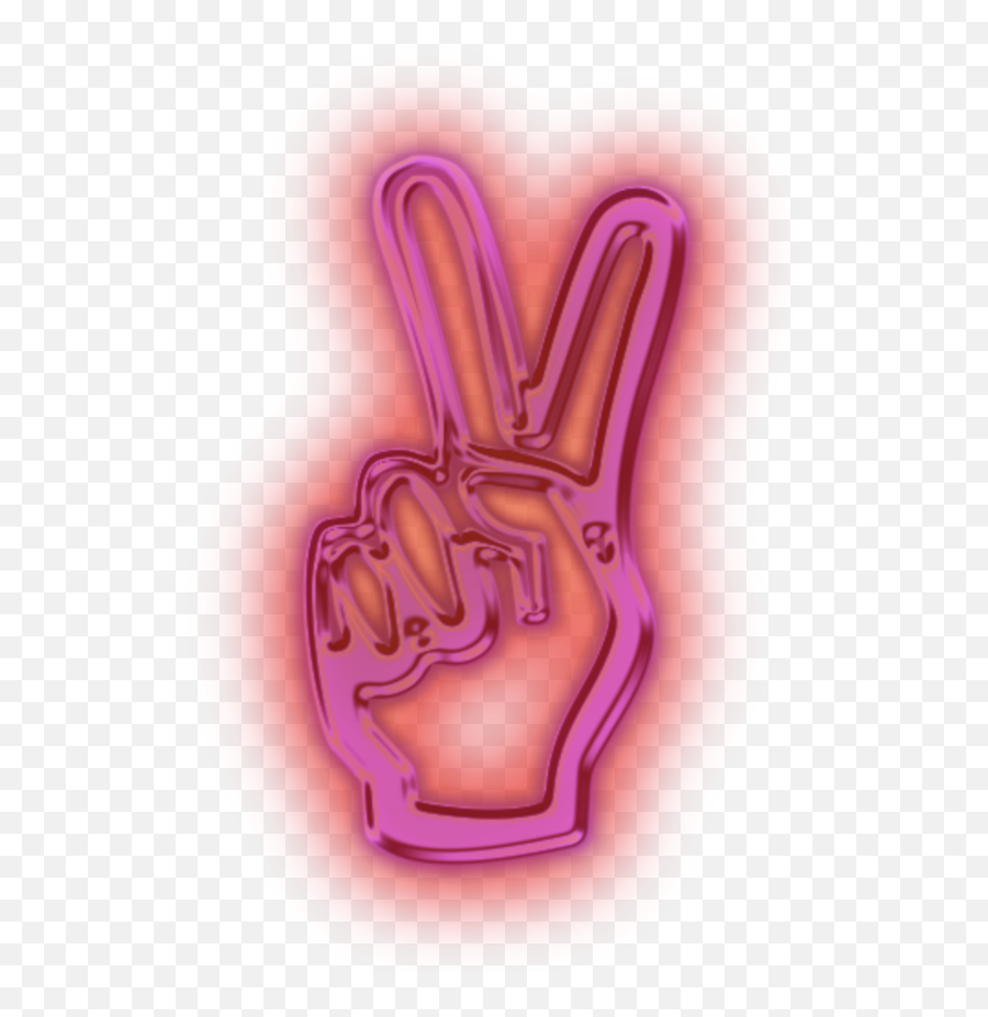 Peaceout Peace Peacesign Neon Neonpink Freetoedit Remix - Transparent Background Neon Transparent Emoji,Peace Out Emoji
