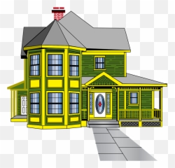Free Path Arrow Vectors - Green And Yellow House Emoji