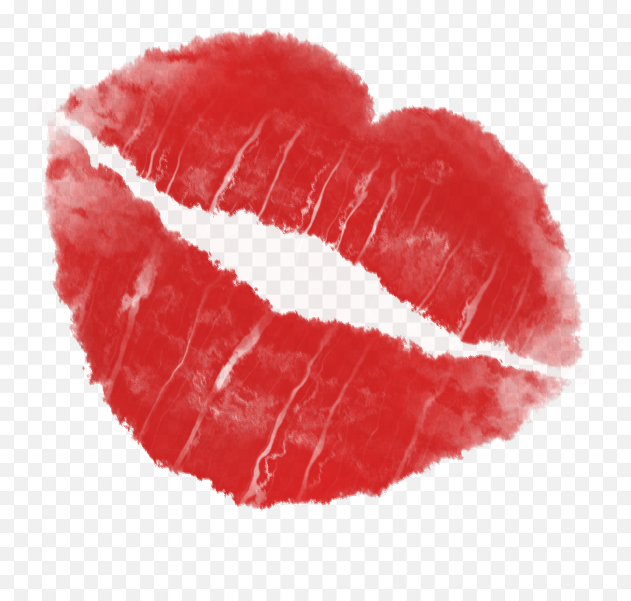 Download Hd Kiss Clipart Puckered Lip - Lipstick Print Red Lipstick Kiss Emoji,Lipstick Kiss Emoji