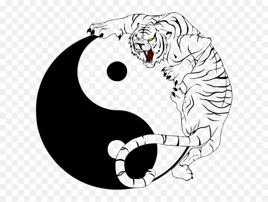 Yin Yang Tiger - Yin Yang Tiger Vector Emoji,Yin Yang Emoji