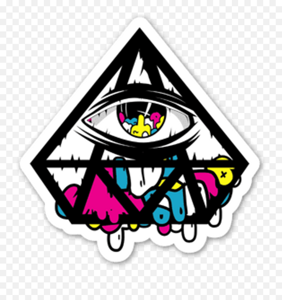 Triangle Clipart Trippy - Diamond Eye Sticker Png Download Illuminati Sticker Emoji,Triangle Mouth Emoji
