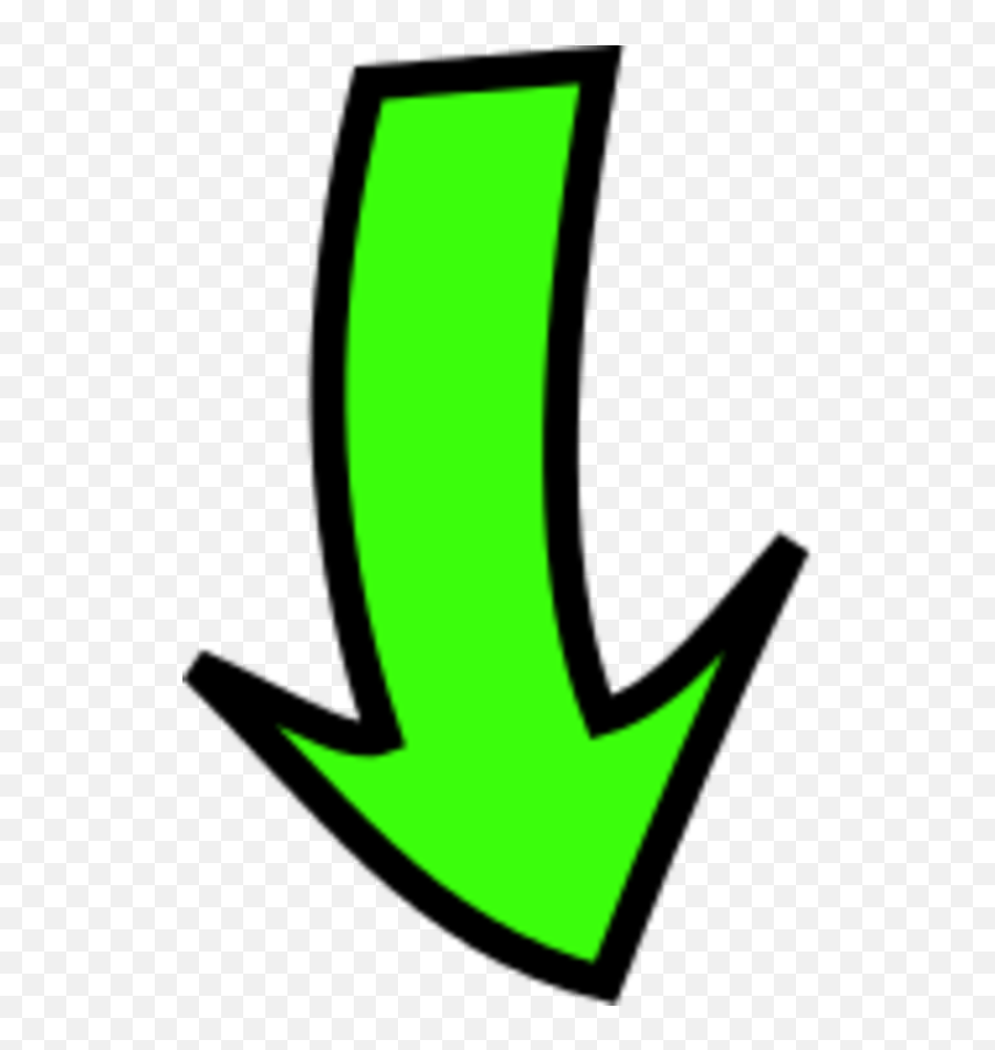 Curved Arrow Clipart Green - Arrow Pointing Down Png Emoji,Green Arrow ...