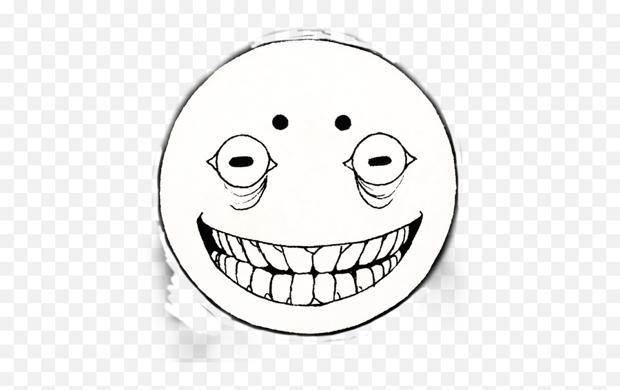 Smile Creepy Doodle Illustration Grin Evil Teeth Cartoo - Illustration Emoji,Evil Grin Emoji