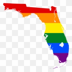 Lgbt Flag Map Of Florida - Flag Map Of Florida Emoji,Pride Flag Emojis