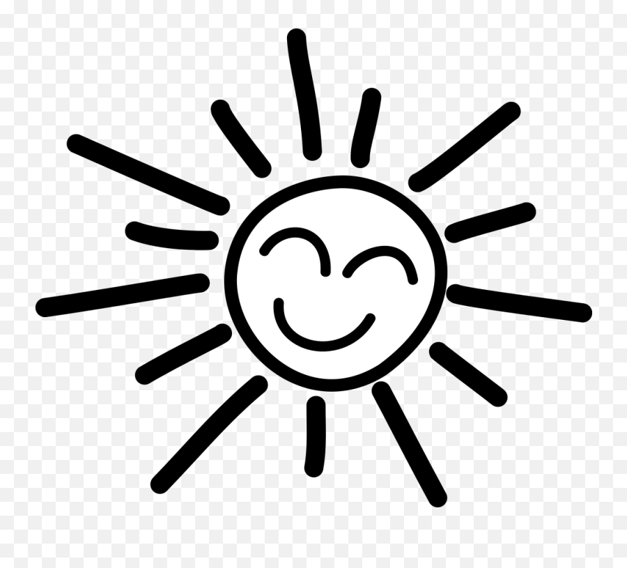 Clip Art - Sun Clipart Black And White Emoji,Stick Figure Emoticon