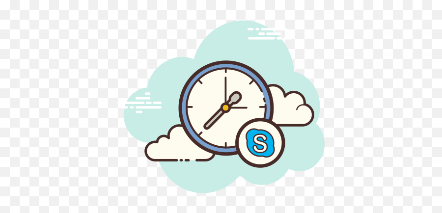 Skype Time Icon - Time Cartoon Icon Png Emoji,Emoji Skype