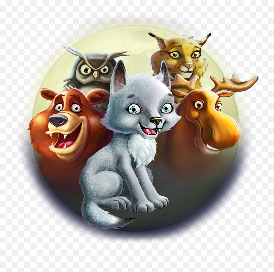 Download 01 Character Grouped - Moon Wolfcub Thumbnail Wolf Slot Machine Emoji,Wolf Emoji Png