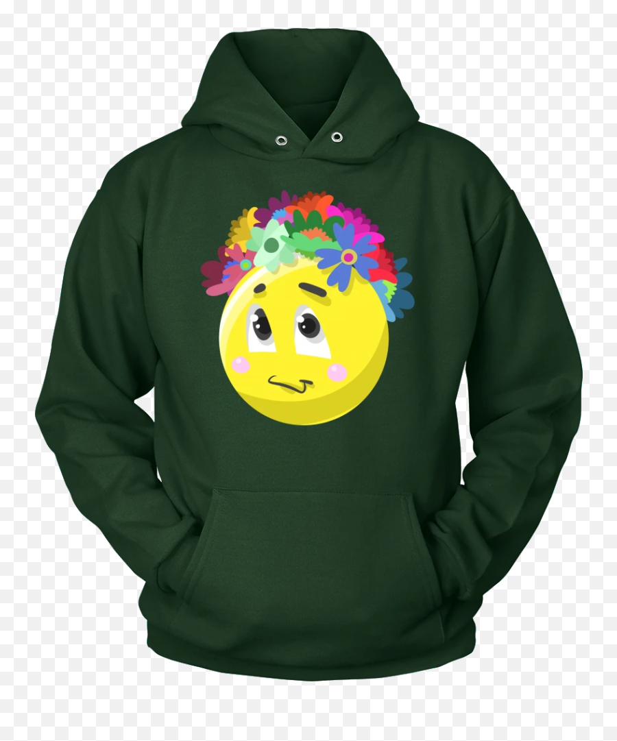 Emoji Flower Cute Face Emojis Flowery Crown Hoodie,Cute Face Emoji