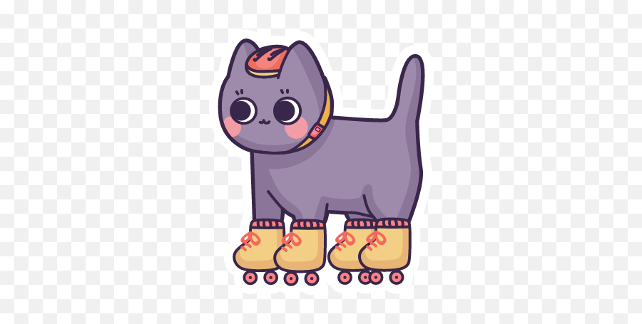 Cute Cat Cute Cats Cat Stickers - Roller Skating Cat Emoji,Roller Skate Emoji