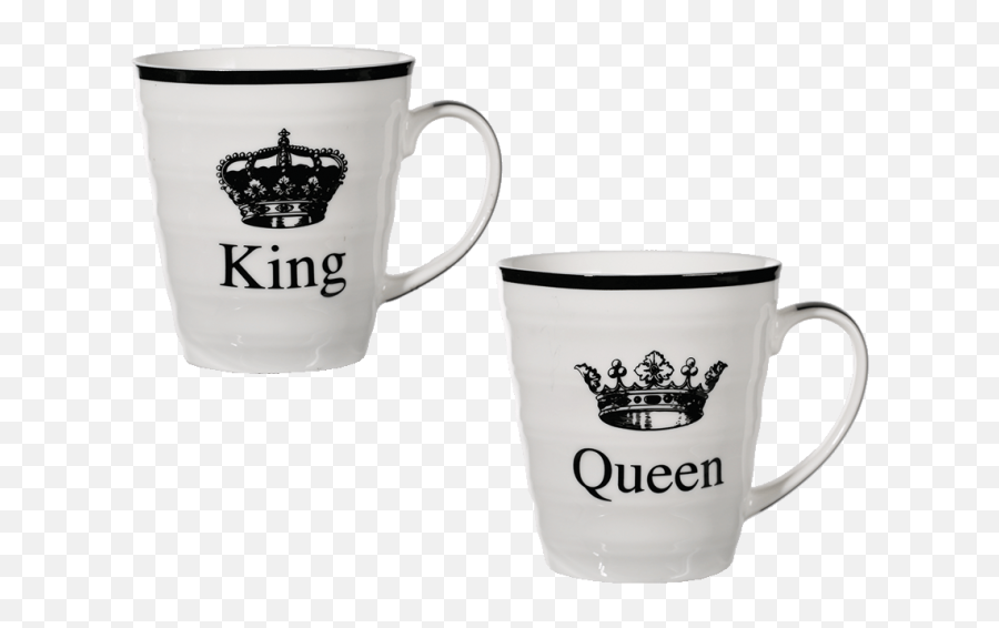 The White Porcelain Mug With Writing Queen - Mug Emoji,King And Queen Emoji