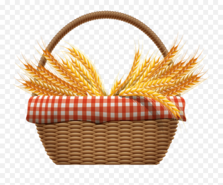 Basket Cute Wheat Grain - Wheat Basket Clipart Emoji,Basket Emoji