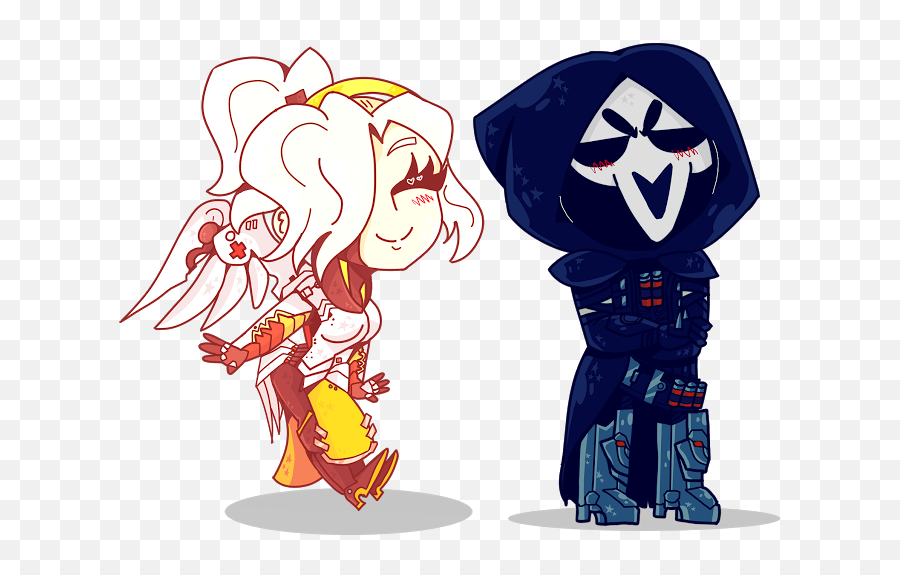 Overwatch Fan Art - Mercy And Reaper Fanart Emoji,Mercy Emoji