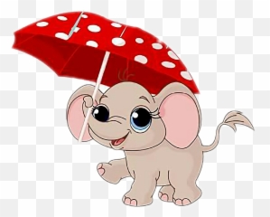 Emoji Rain Umbrella Symbol Emotion - Elephant With Clipart
