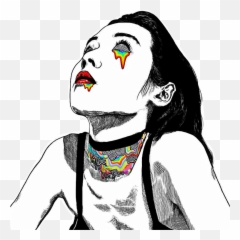 Drawing Face Black And White Trippy - Drawings Emoji