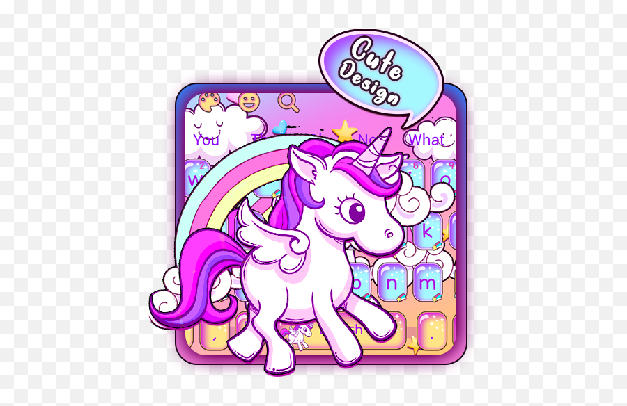 Unicorn Rainbow Keyboard - Cartoon Emoji,Unicorn Emoji Keyboard