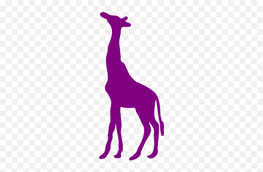 Purple Giraffe 2 Icon - Free Purple Animal Icons Black And White Giraffe Clipart Emoji,Giraffe Emoticon
