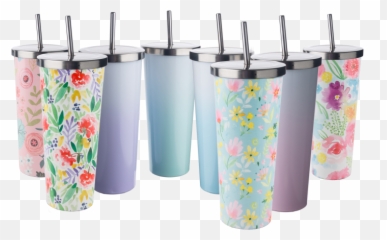 2 - Pack Cambridge 24oz Stainless Steel Tumblers With Lids Flowerpot Emoji,Emoji Tumbler Cup