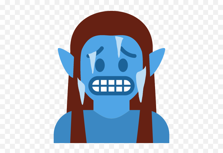 Emoji Face Mashup Bot On Twitter Elf Cold Faceu2026 - Cartoon,Emoji Blue Face