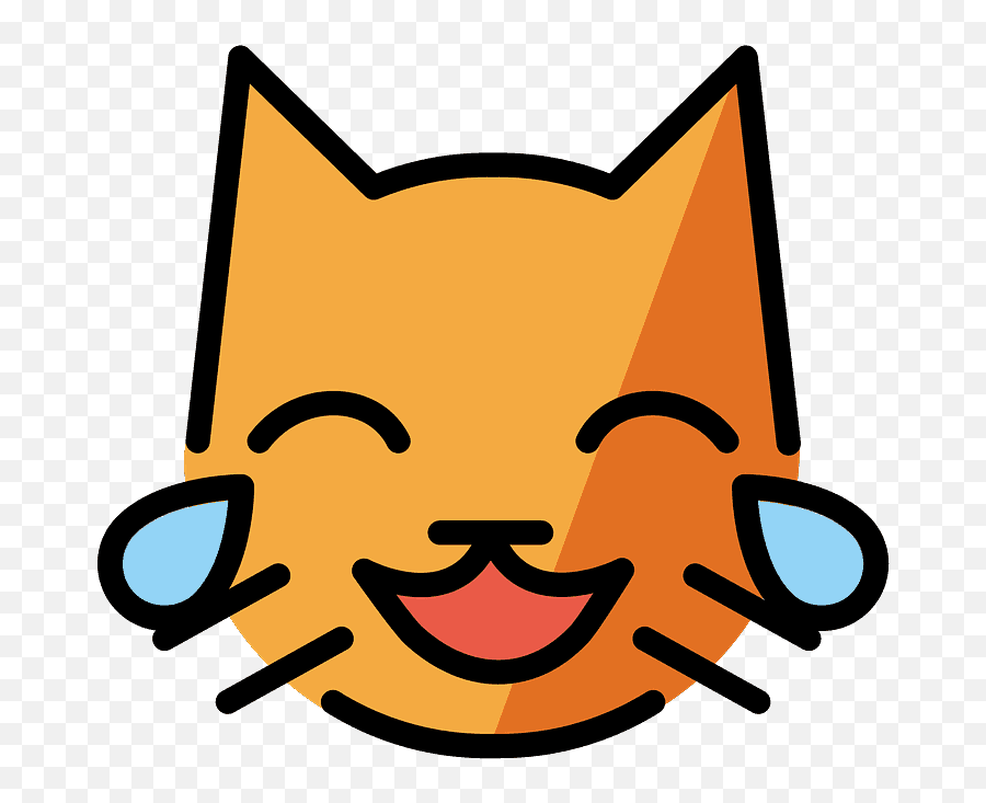 Cat With Tears Of Joy Emoji Clipart Free Download - Cat Face Vector,Tears Emoji