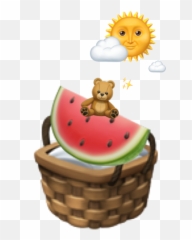 Cute Sunshine Picnic Bucket Sticker By Rqrubybyjen - Png Emoji,Bucket Emoji