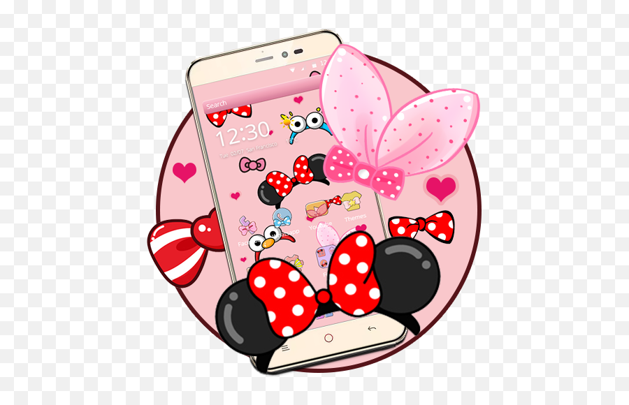 Cartoon Pink Cute Butterfly Theme - Minnie Mouse Ears Png Emoji,Butterfly Emoji Android