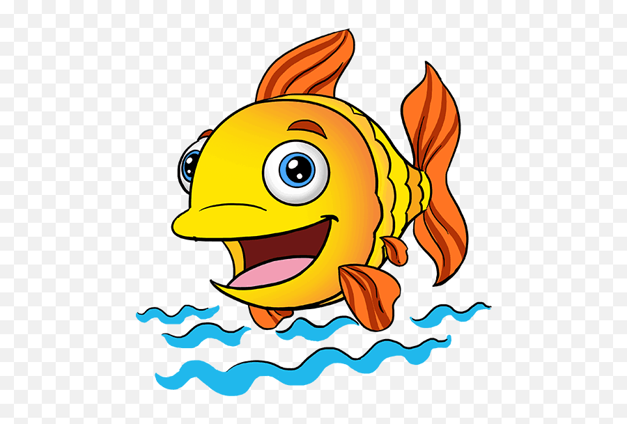 Draw A Cartoon Fish In A Few Easy Steps - Jokes Funny Quotes About Pastors Emoji,Fish Emoji Text