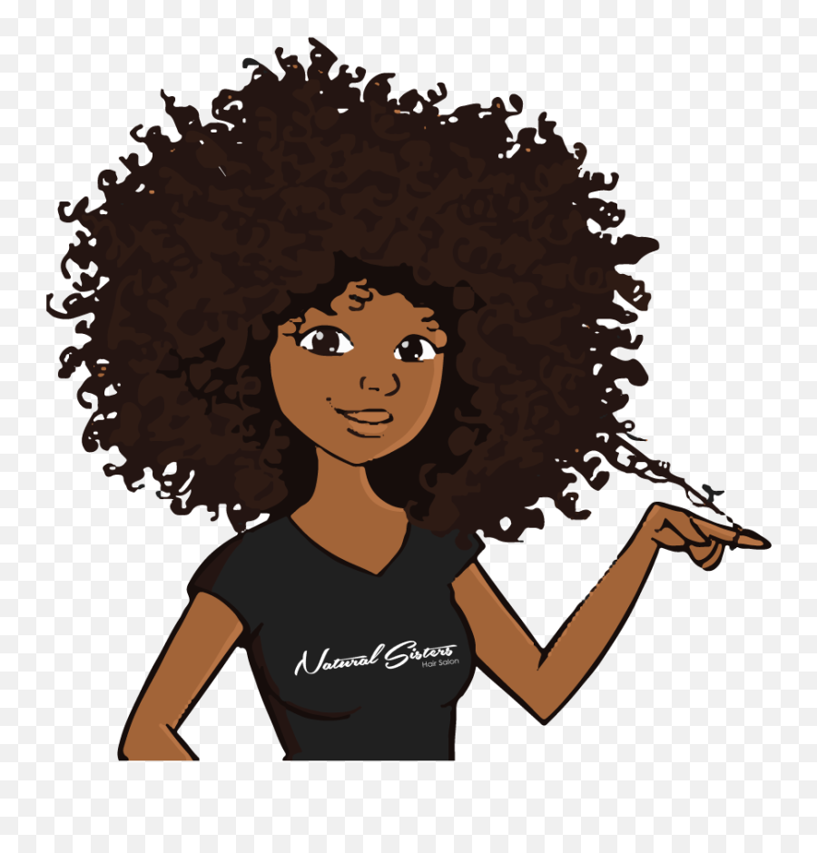 Salon Clip Curly Hair Transparent Png - Natural Sisters Emoji,Natural Hair Emoji