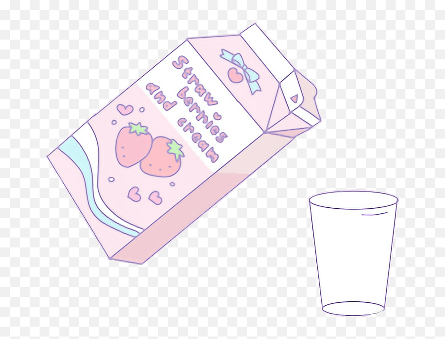 Milk Pink Pastel Milkshake Aesthetic - Anime Strawberry Milk Aesthetic Emoji,Glass Of Milk Emoji