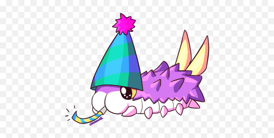 Gaming Emoji - Party Hat Wurmple Fan Art,Cha Cha Emoji