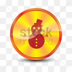 Snowman Button Vector Image - Circle Emoji,Gorilla Emoticon