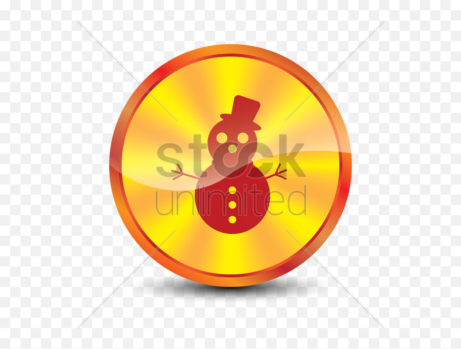 Snowman Button Vector Image - Circle Emoji,Gorilla Emoticon
