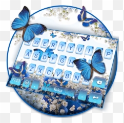 Spring Blue Butterfly Keyboard Theme - Apps on Google Play Clip Art Emoji