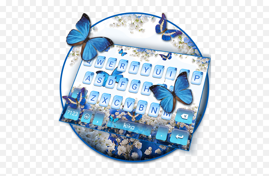Spring Blue Butterfly Keyboard Theme - Apps On Google Play Clip Art Emoji,Emoji One For Kika