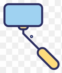 Selfie Stick Icon Of Colored Outline - Clip Art Emoji