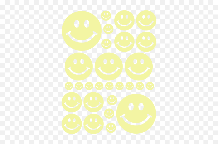 Smiley Face Wall Decals In Pale Yellow - Smiley Emoji,Emoticon Symbol