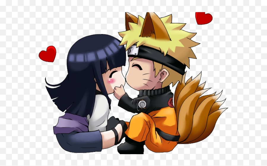 Naruto Kissing Hinata Chibi Clipart - Naruto And Hinata Couple Emoji,Naruto Emoji